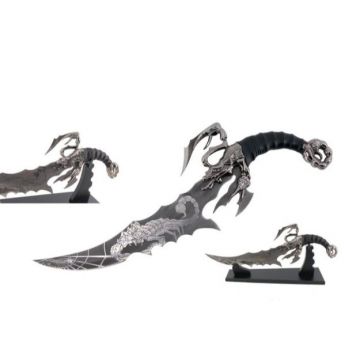 Snake Eye Fantasy Scorpion King Handle Dagger With Stand 22"